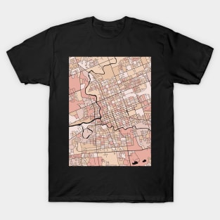 London Map Pattern in Soft Pink Pastels T-Shirt